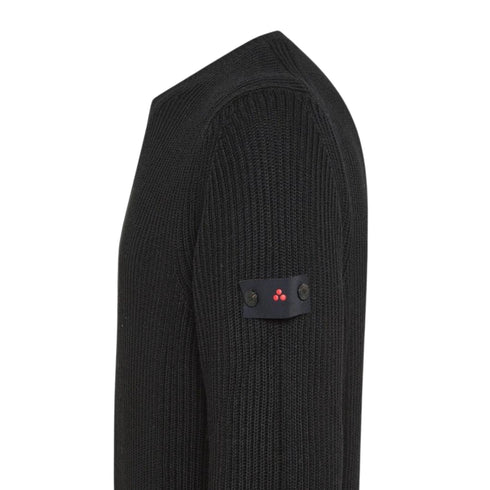 Maglia Uomo girocollo con lavorazione a coste Nero Peuterey- Francavilla Moda